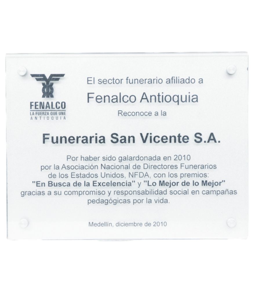 Reconocimiento del sector funerario a Funeraria San Vicente